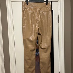 Babaton tan pleather pants